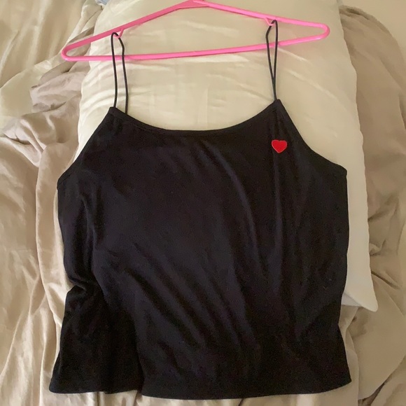 plus black tank top with little red heart - Picture 1 of 3